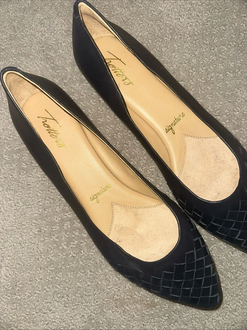 New! Trotters Estee Woven Navy Flat Genuine Leather Loafers - Women's 11N